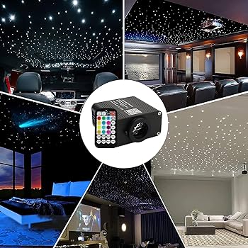 カーオーディオ rainbow 16cm AMKI Updated 16W RGBW Fiber Optic Light Twinkle + Sound